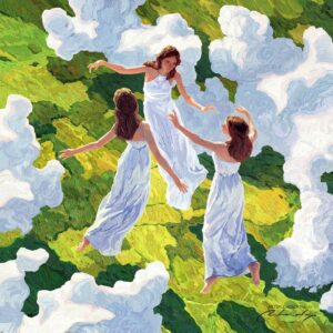 three fates women dancing meadow