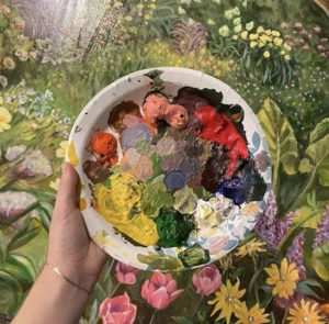 image of my color palette for an acrylic painting art basics 