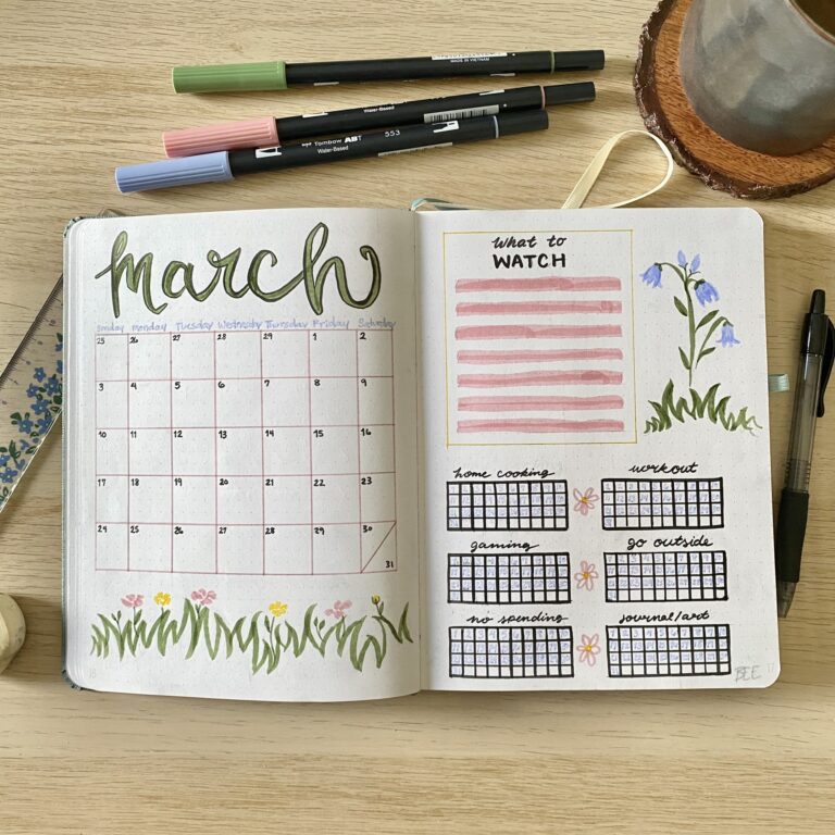 march bullet journal data visualization