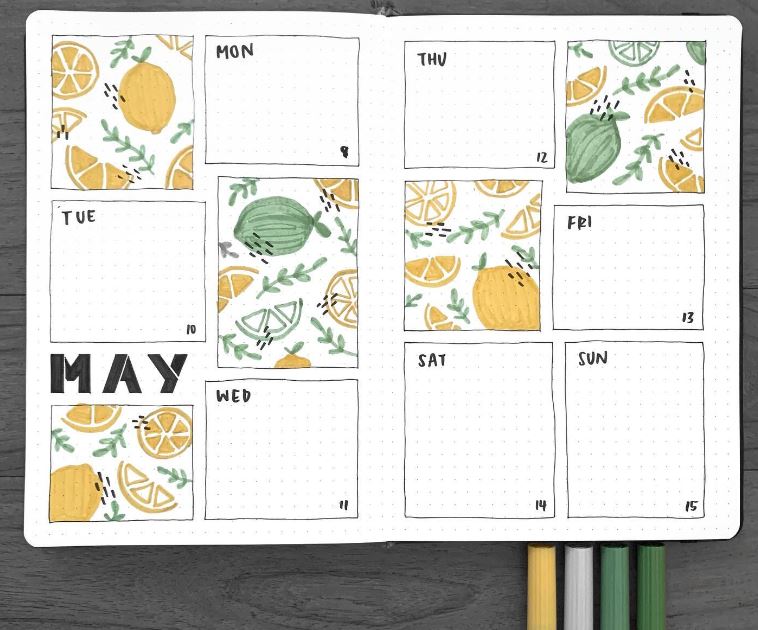 may fruit bujo bullet journal ideas page for summer