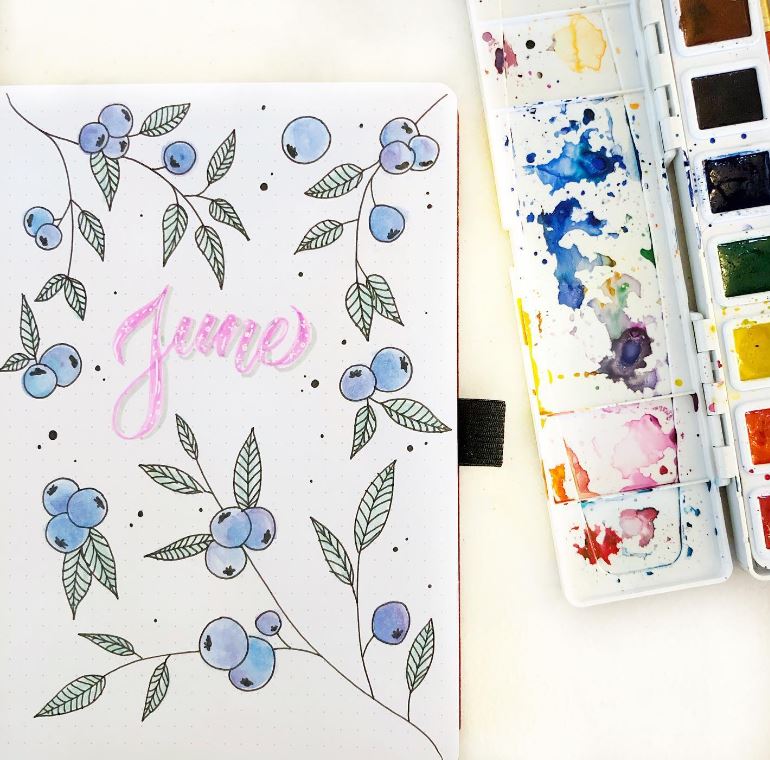 blueberry bujo bullet journal ideas page for summer