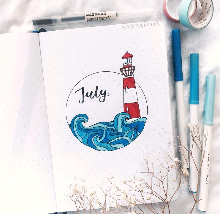 summer aesthetic bujo bullet journal ideas page