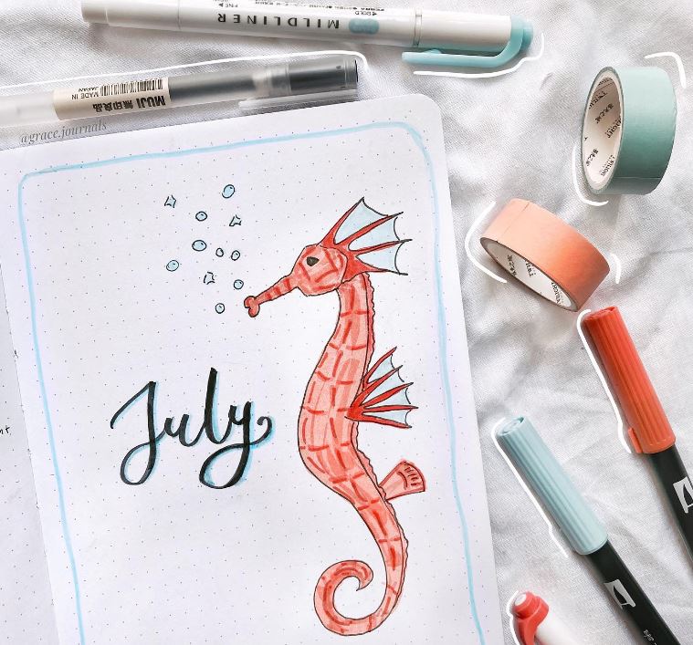 summer aesthetic bujo bullet journal ideas page