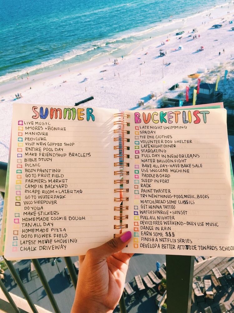 summer bucket list  bujo bullet journal ideas page for summer