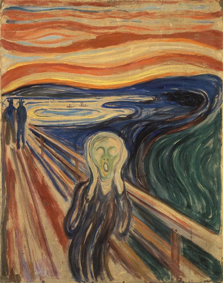 The Scream by Edvard Munch embodies the emotional and fluid style of Expressionism