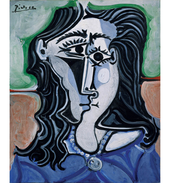 Head of a Woman by Pablo Picasso appears to be the culmination of a series of ten wash drawings made on November 12, 1960. The print shows the cubism style in a muted color portrait