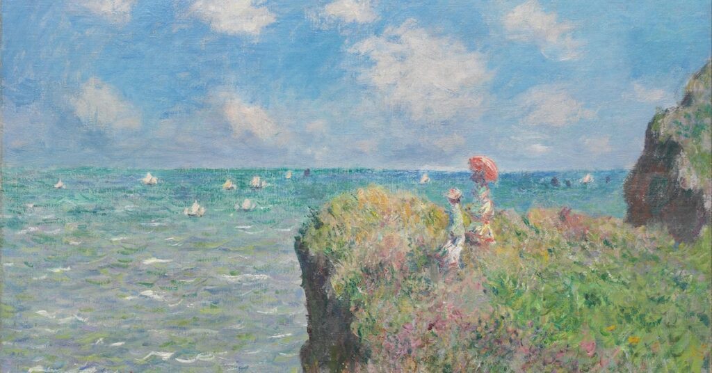 Cliff Walk at Pourville by Claude Monet features an impressionist sunny nature scene at the edge of a cliff. It's adventurous and free spirited both in subject and style. Which zodiac is the most artistic?