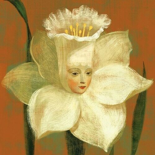flower art girl surreal drawing ideas
