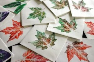 DIY Crafts for Girls Night - leaf printing 