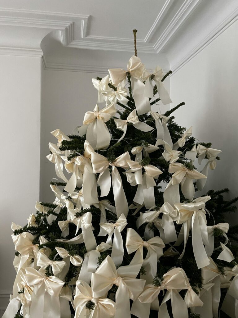 Christmas Crafts for Girls Night - DIY Hair Bow Christmas Tree date night christmas crafts