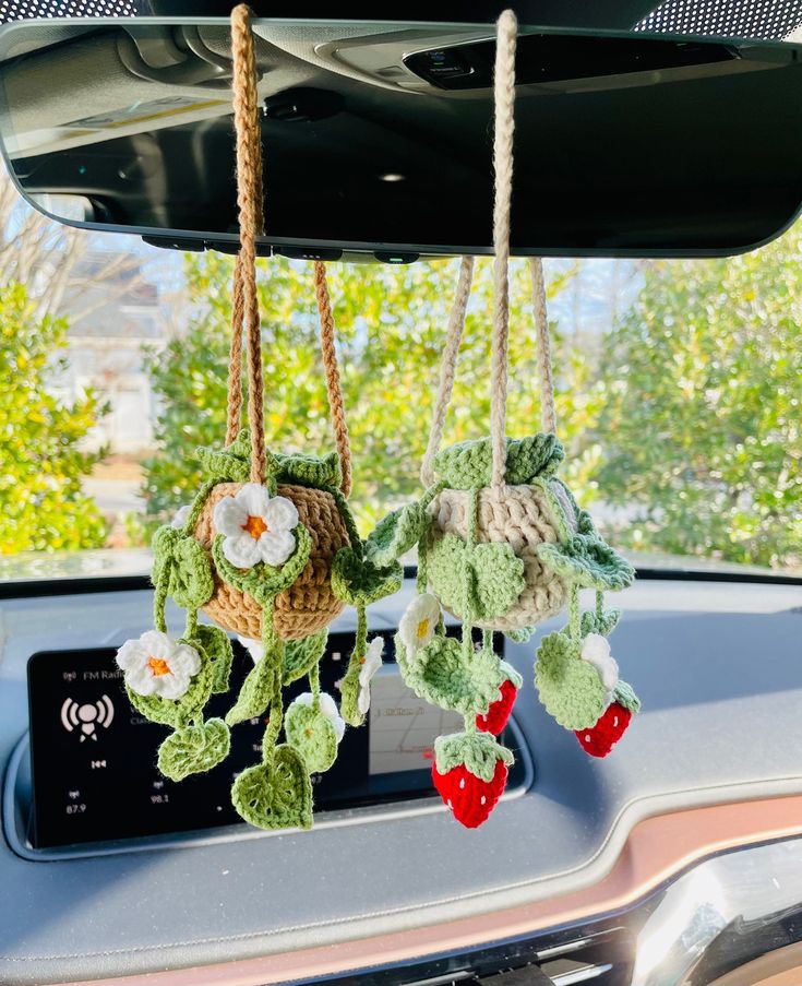Cute Crochet Car Hanging Plant Rearview Mirror Plant Decoration Succulent Hanging Plant Car Accessory Gift for Mom Her Women Birthday Gift - Etsy