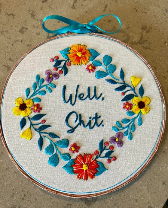 artsy craft for drinking and crafting with artsydrawings.com curse word embroidery