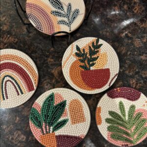 artsy craft for drinking and crafting with artsydrawings.com mosaic diamond painting coasters