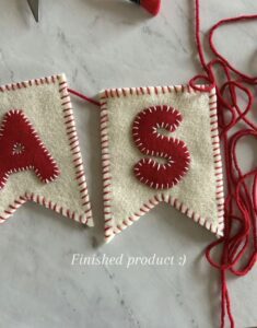 felt garland with letters - Date Night Christmas Crafts