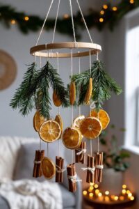 dried oranges garland hanging mobile date night christmas crafts