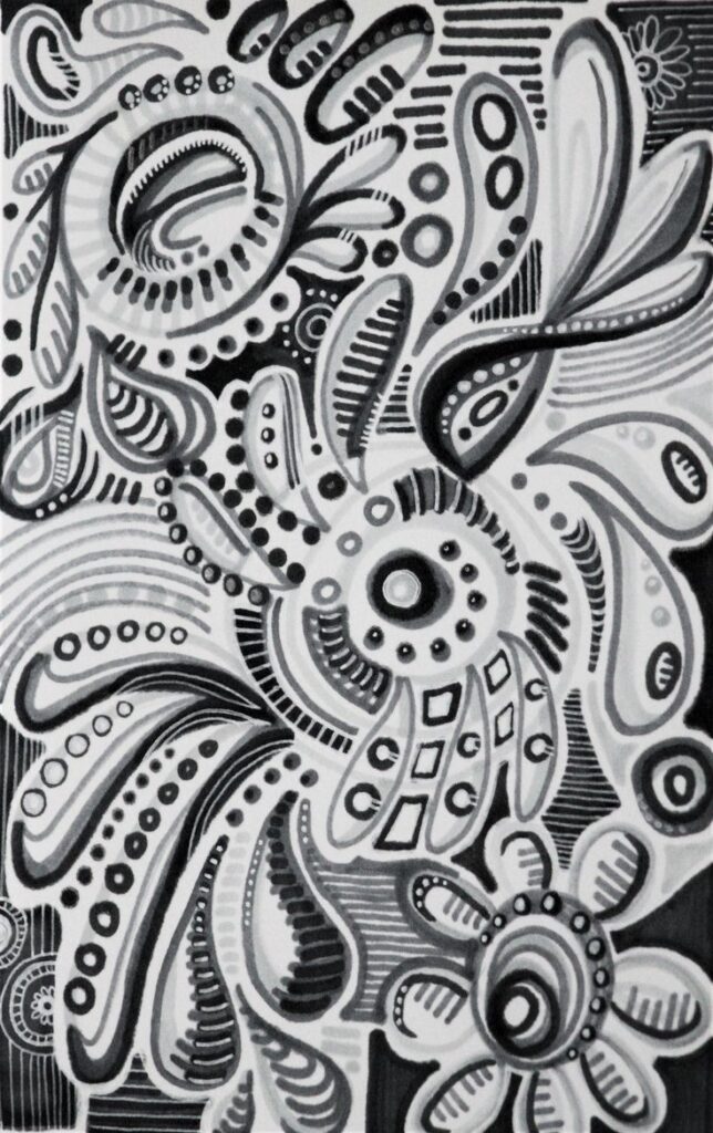 _Greyscale Doodle_ – A very fun sketchbook page by Brianna Eisman