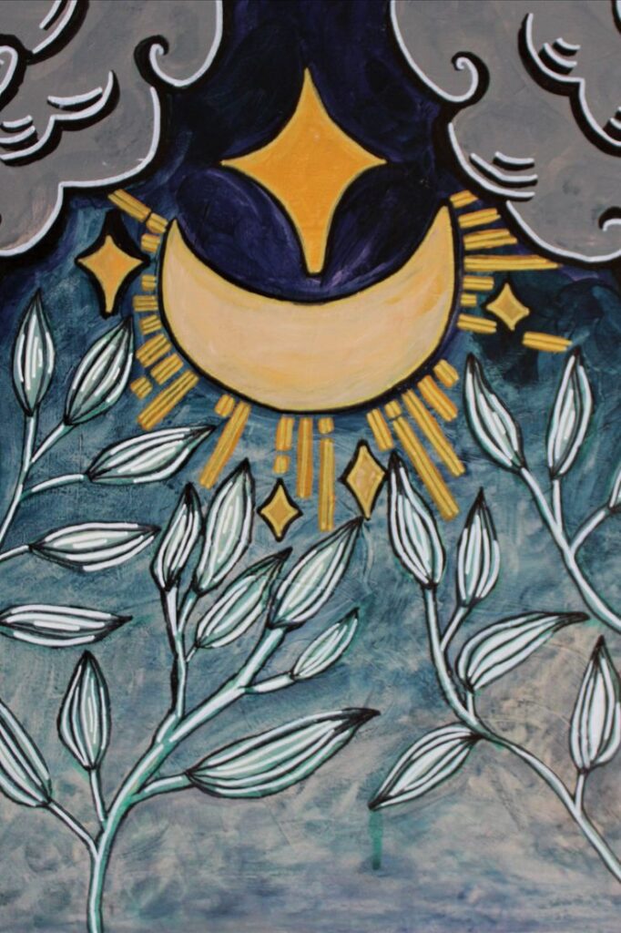Moon and star painting by Brianna Eisman
