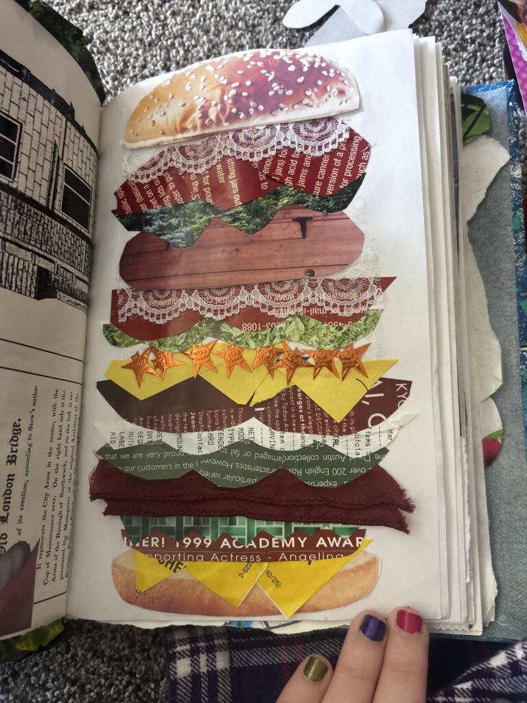junk journal hamburger scrapbook