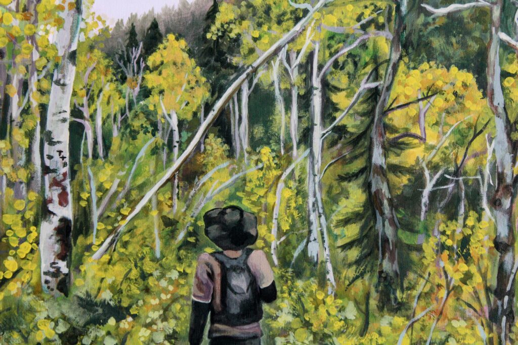 aspen forest hiking painting utah nature