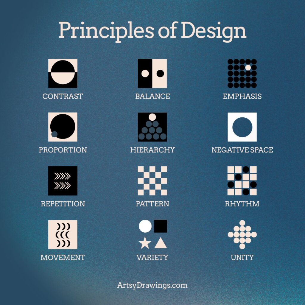 principles and elements of design artsy drawings circles and squares easy tutorial image
