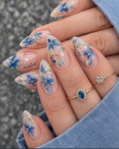 wildflower floral nail designs for summer