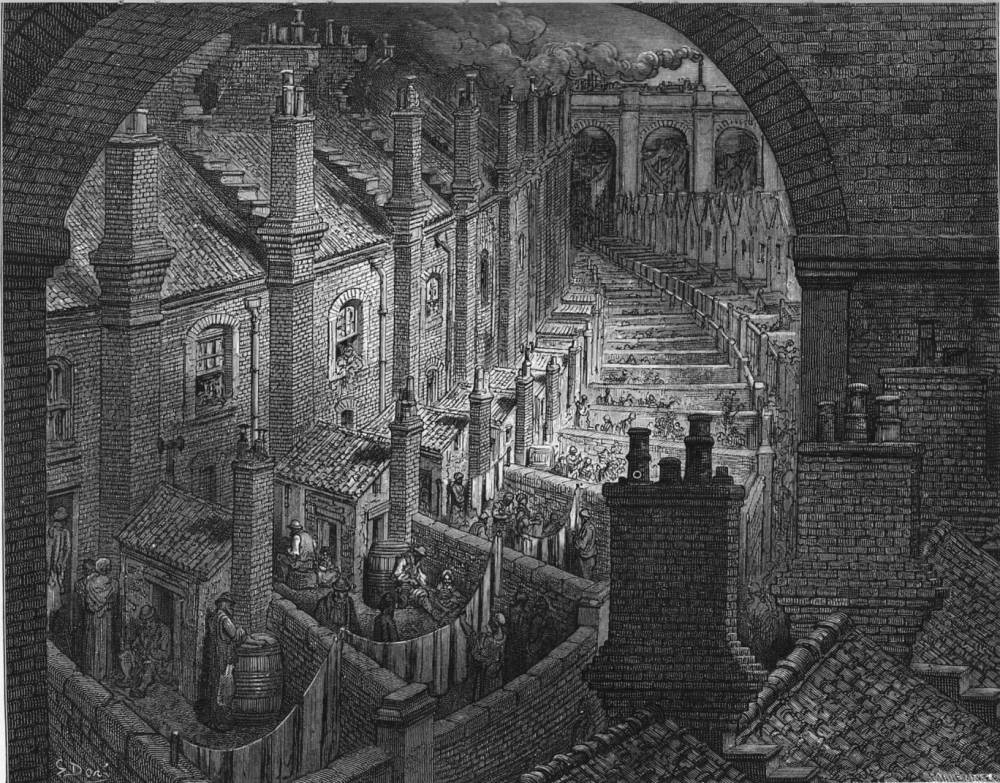 Over London — By Rail. Gustave Doré, 1872 Over London — By Rail. Gustave Doré (1832-83). 1872.